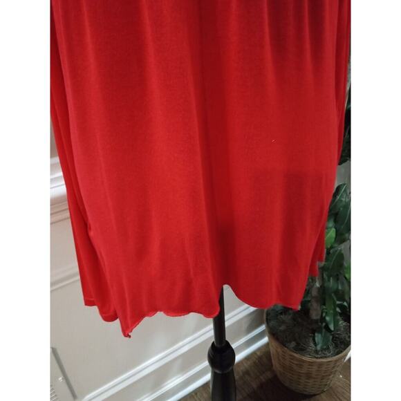 MIHOLL Women's Red Lace Round Neck Cold Shoulder Spaghetti Straps Top Blouse Med - Picture 3 of 10